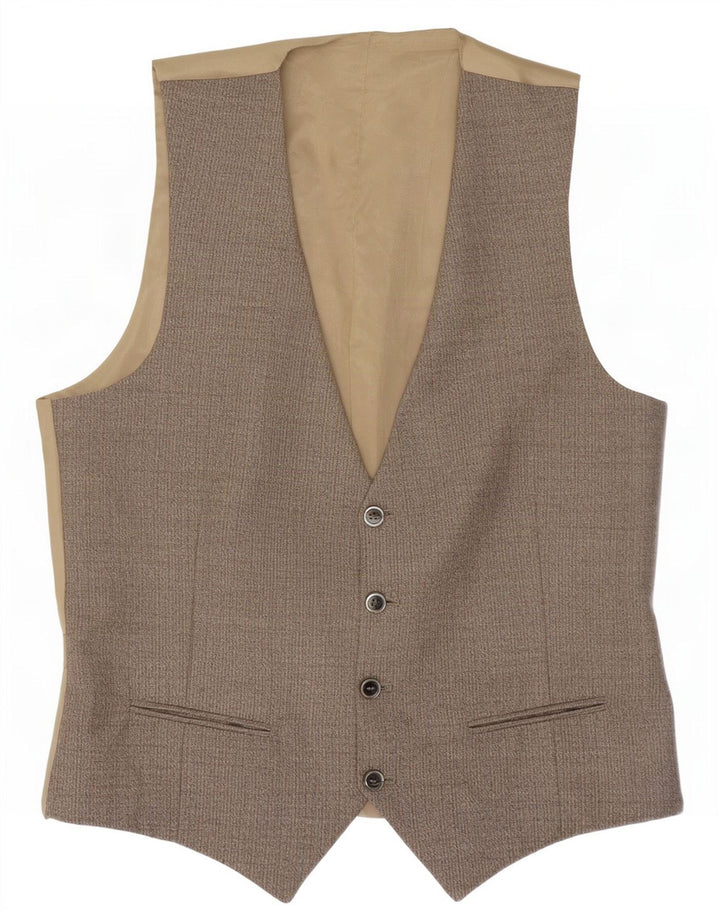 Gilet Vintage da Uomo IT 50 Grigio Medio Spinato