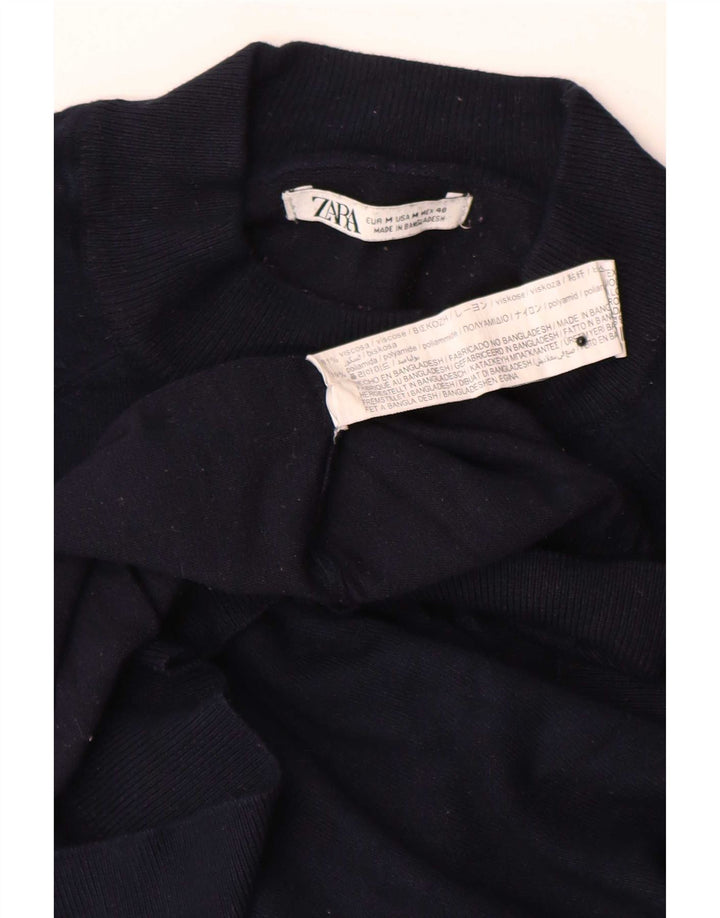 Maglione Zara da uomo girocollo in viscosa blu navy medio