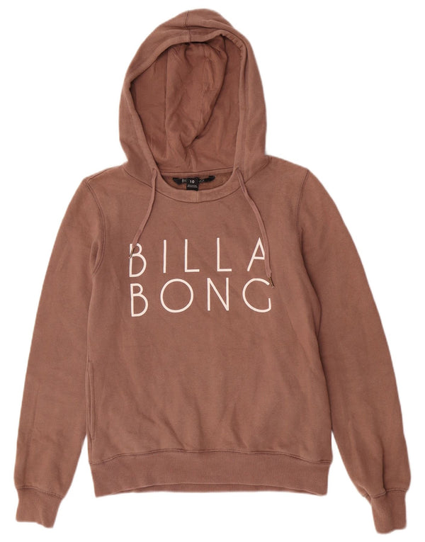 Maglione con cappuccio grafico da donna Billabong UK 10 piccolo cotone marrone