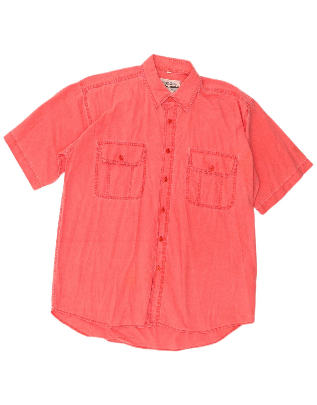 Camicia vintage da uomo vestibilità rilassata grande in cotone rosa