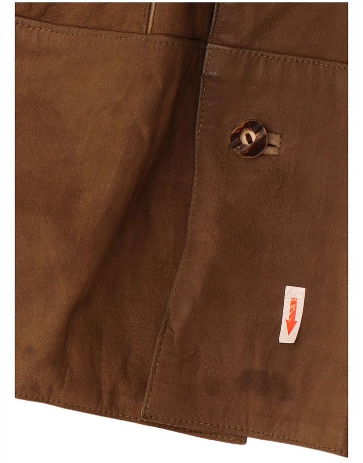 Giacca in pelle vintage da uomo IT 50 grande marrone