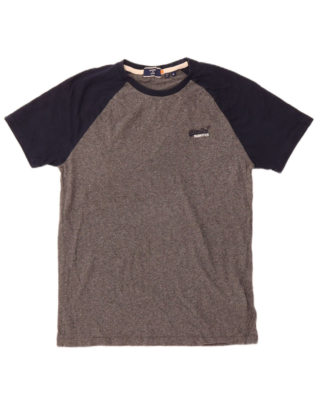 T-shirt da uomo SUPERDRY Top in cotone color block grigio medio