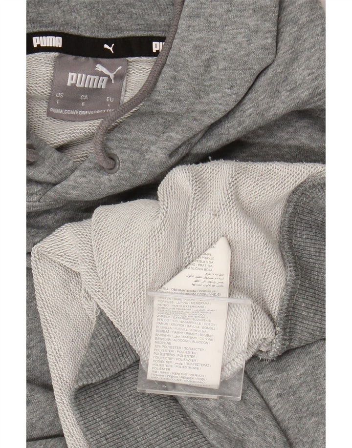 Felpa con cappuccio da uomo Puma Large in cotone grigio