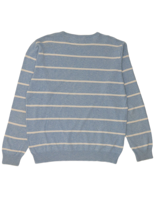 Gant Maglione girocollo da uomo in cotone a righe grandi blu