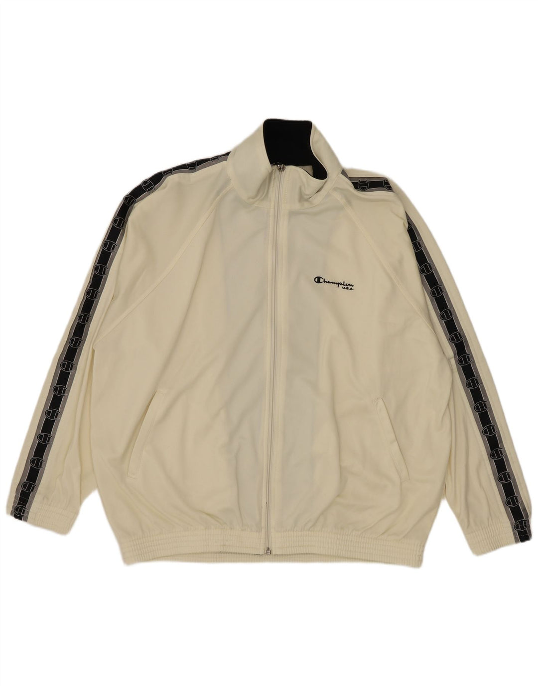 Giacca da tuta grafica da uomo Champion, grande, color block bianco sporco