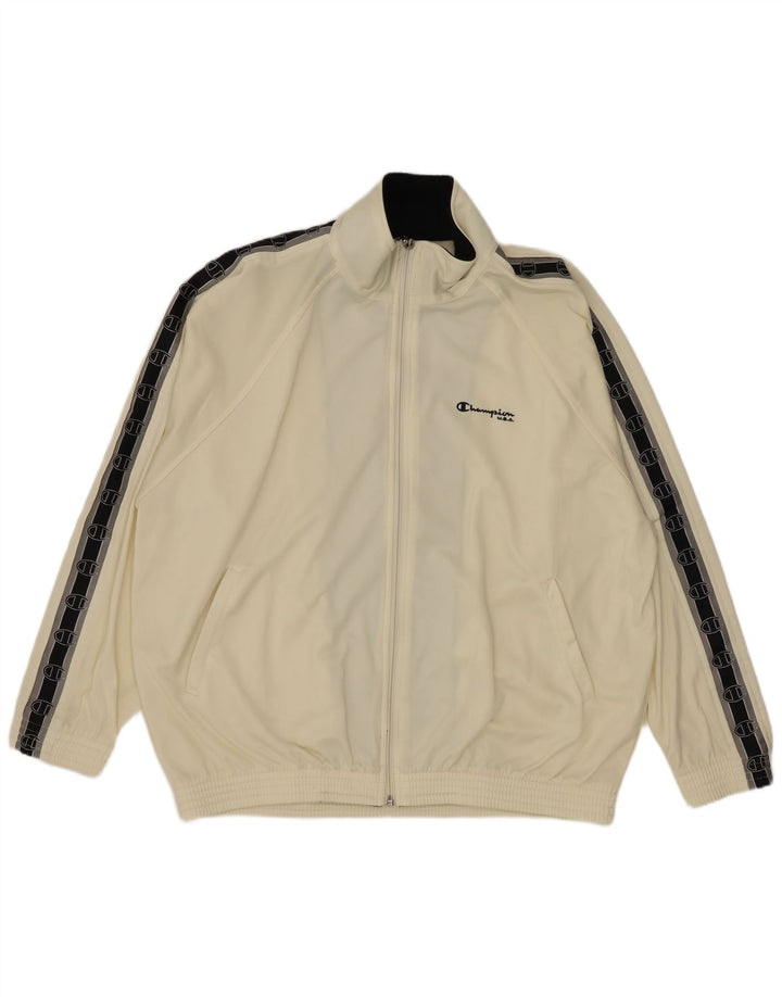 Giacca da tuta grafica da uomo Champion, grande, color block bianco sporco