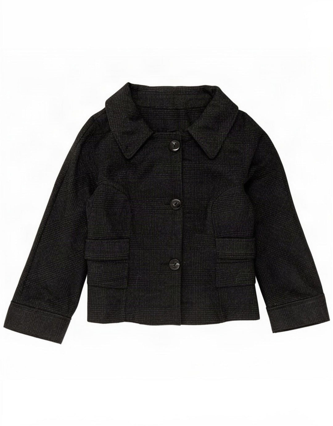 Zara Giacca Blazer a 3 Bottoni da Donna UK 14 Media Lana a quadri Nera