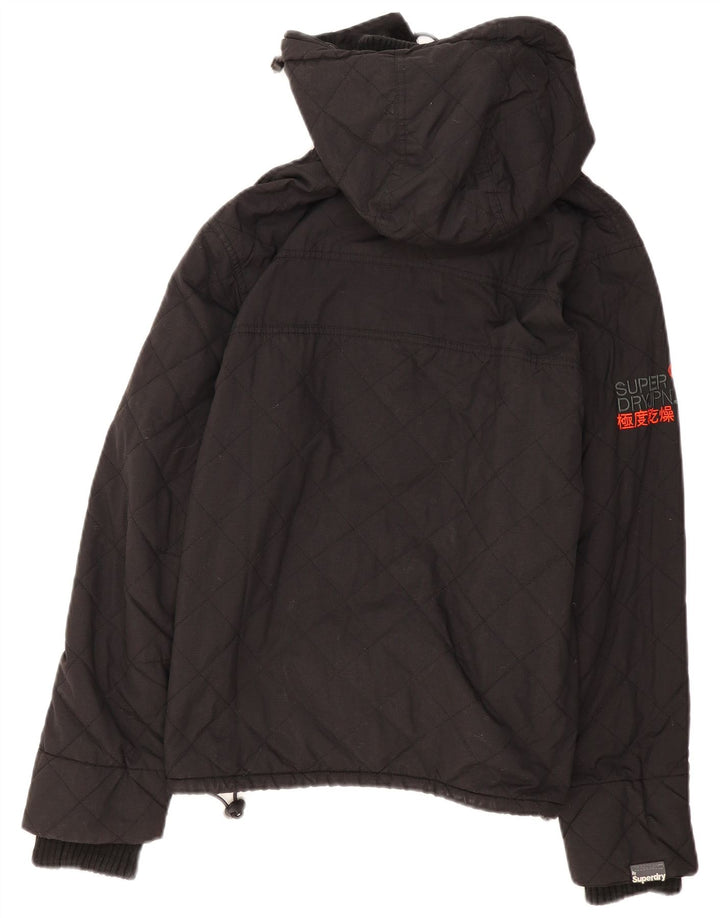 Giacca a vento con cappuccio da uomo Superdry UK 38 poliestere nero medio