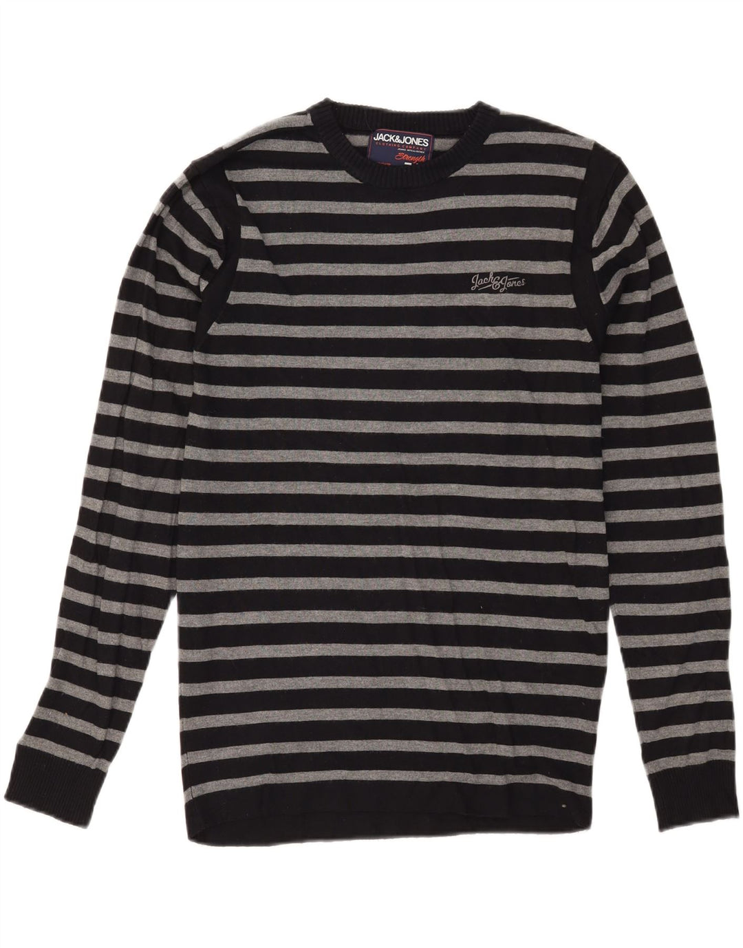 JACK & JONES Maglione da uomo girocollo a righe grandi nere