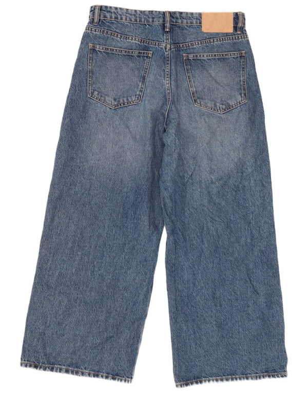 Jeans Zara da donna a gamba larga a vita alta EU 42 Large W32 L26 cotone blu