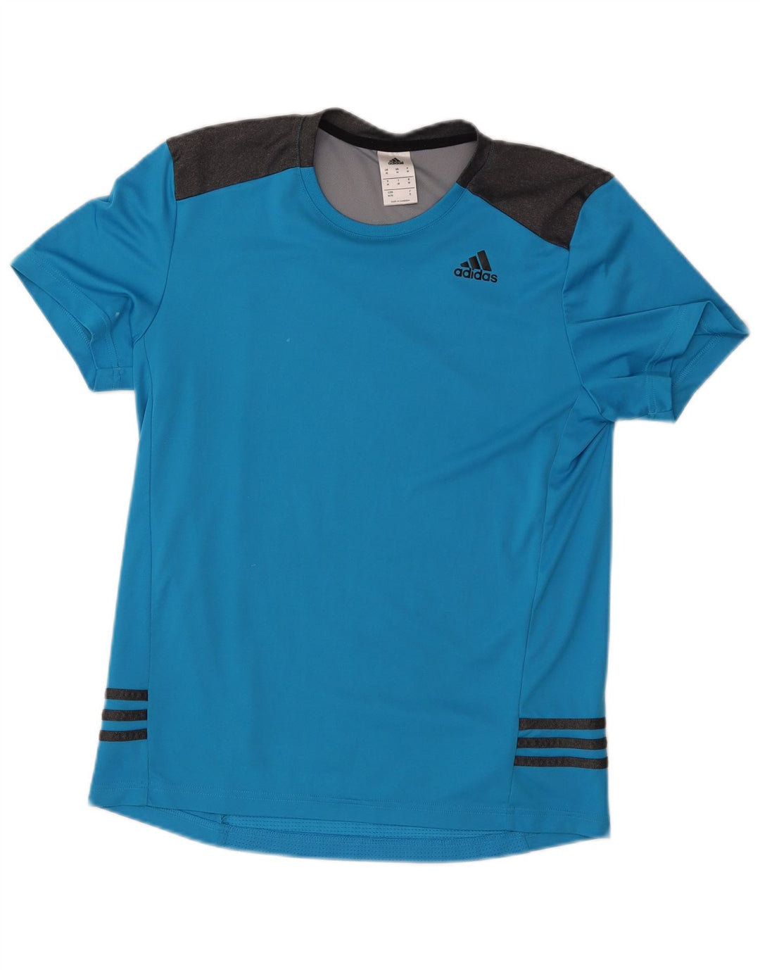 T-shirt da uomo Adidas Top in poliestere color block blu medio