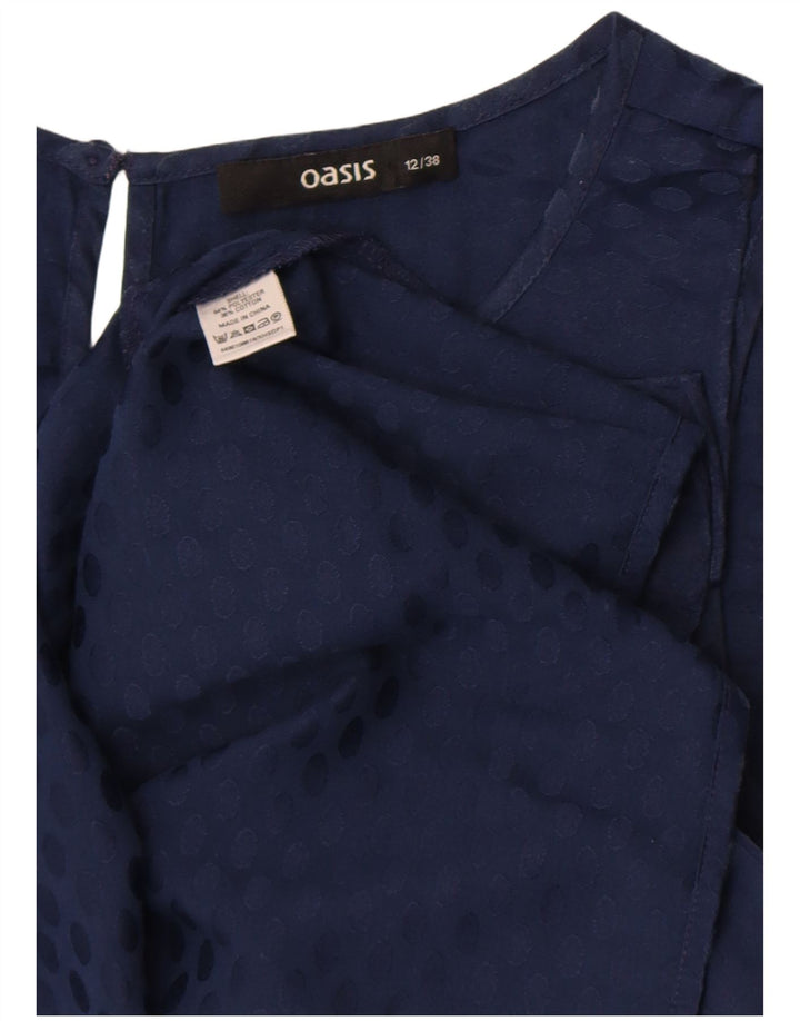 Camicetta senza maniche da donna Oasis UK 12 Poliestere maculato medio blu navy