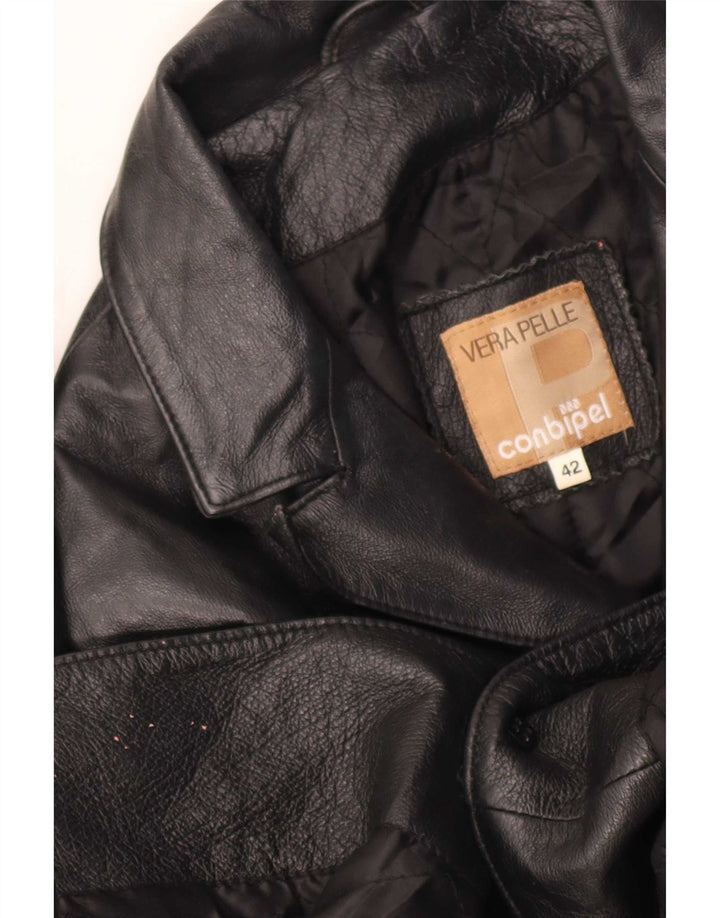 Conbipel Cappotto in pelle da donna IT 42 Medio Nero Classico