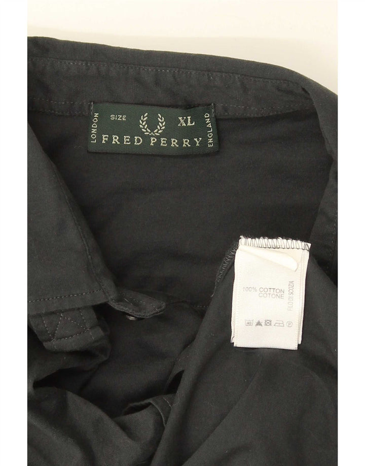 Camicia militare a maniche corte da uomo Fred Perry XL in cotone grigio