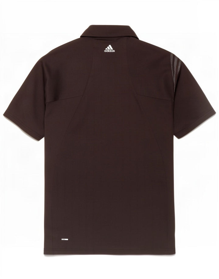 Polo Adidas Climacool da uomo grande in poliestere nero