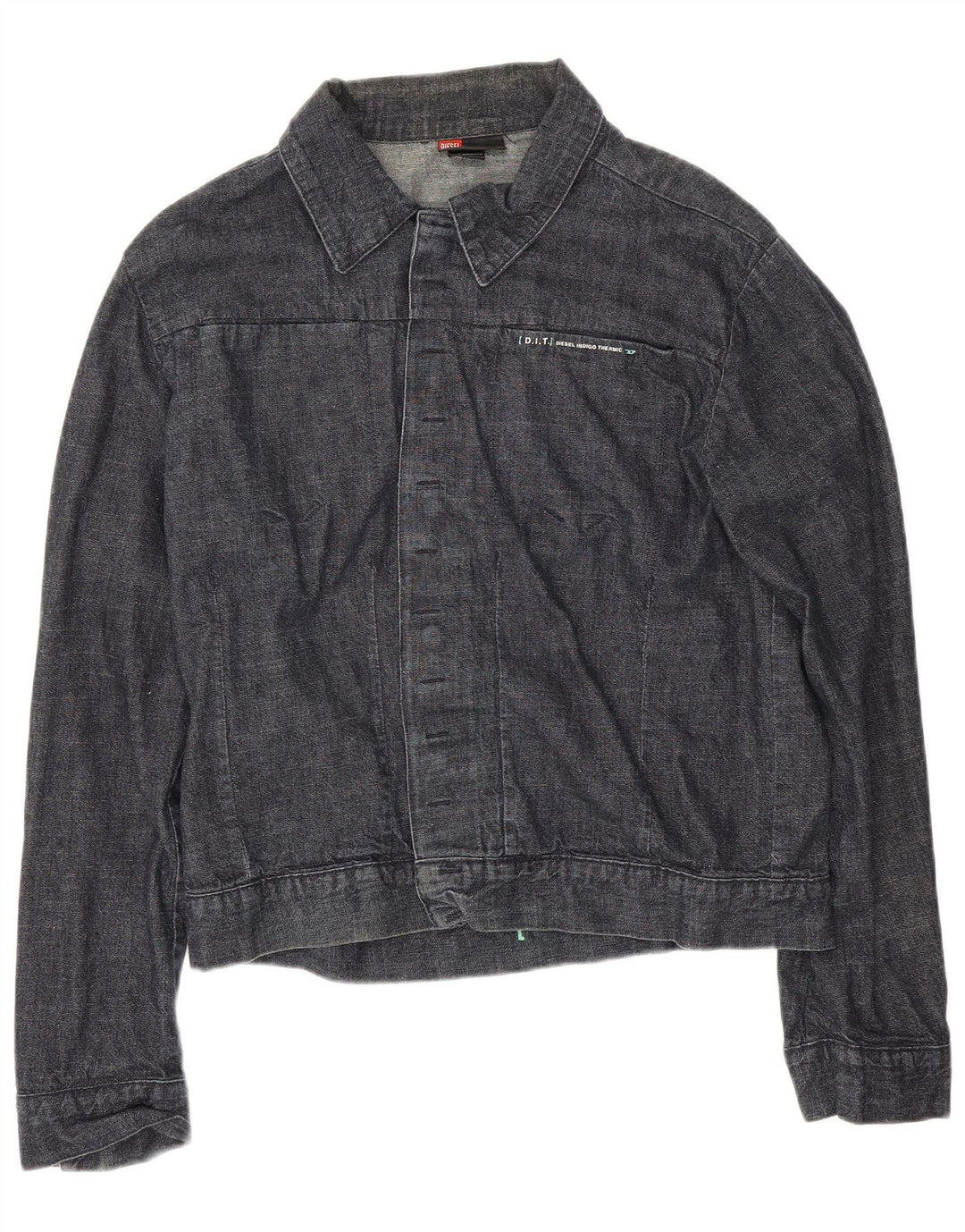 Giacca di jeans da uomo Diesel UK 40 Large in cotone blu navy