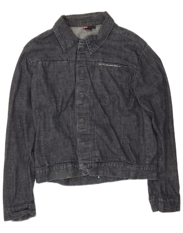 Giacca di jeans da uomo Diesel UK 40 Large in cotone blu navy