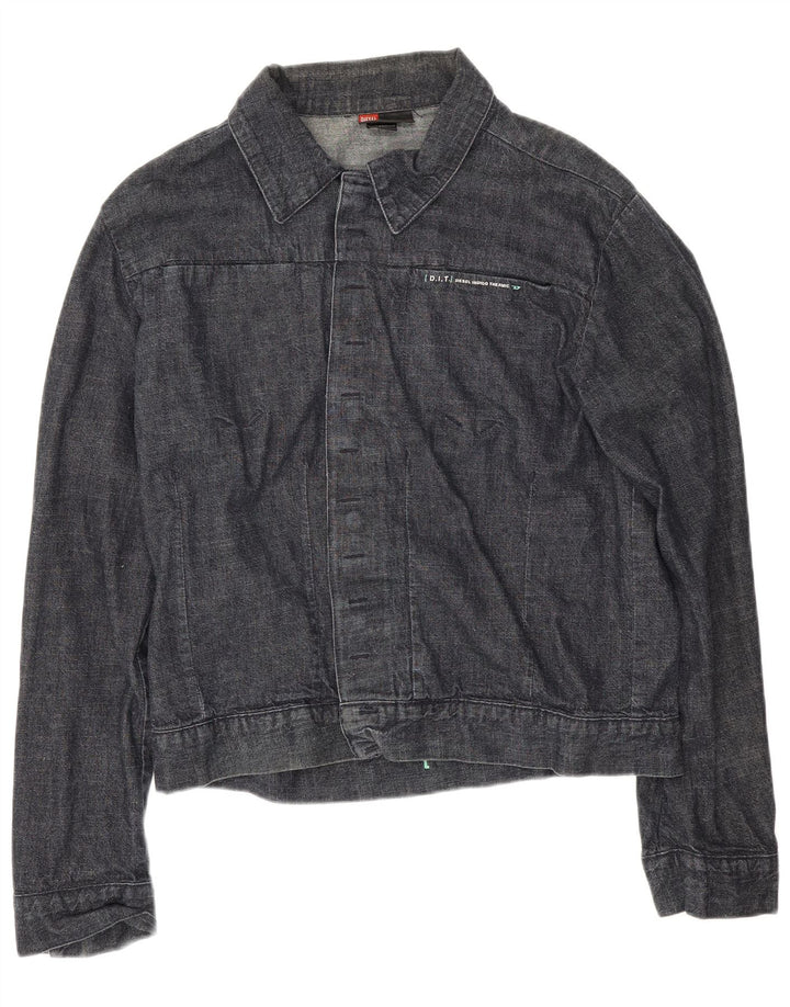 Giacca di jeans da uomo Diesel UK 40 Large in cotone blu navy