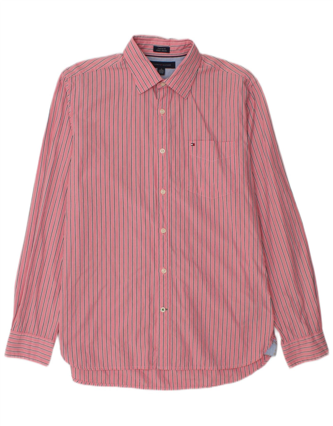 TOMMY HILFIGER Camicia da uomo Coupe Ajustee vestibilità personalizzata a righe rosa medio