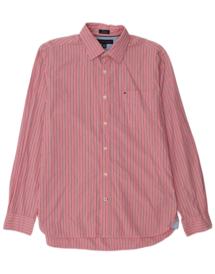 TOMMY HILFIGER Camicia da uomo Coupe Ajustee vestibilità personalizzata a righe rosa medio