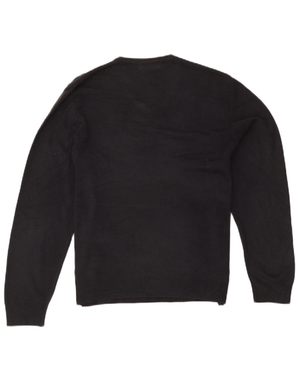 Maglione da uomo Marks & Spencer con scollo a V blu Harbour, acrilico blu scuro medio