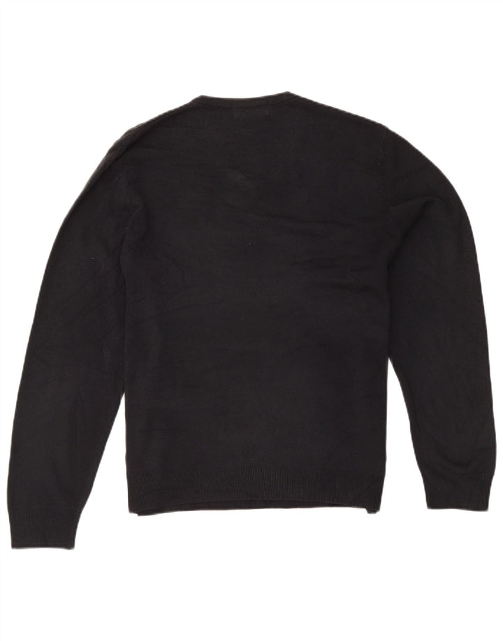 Maglione da uomo Marks & Spencer con scollo a V blu Harbour, acrilico blu scuro medio
