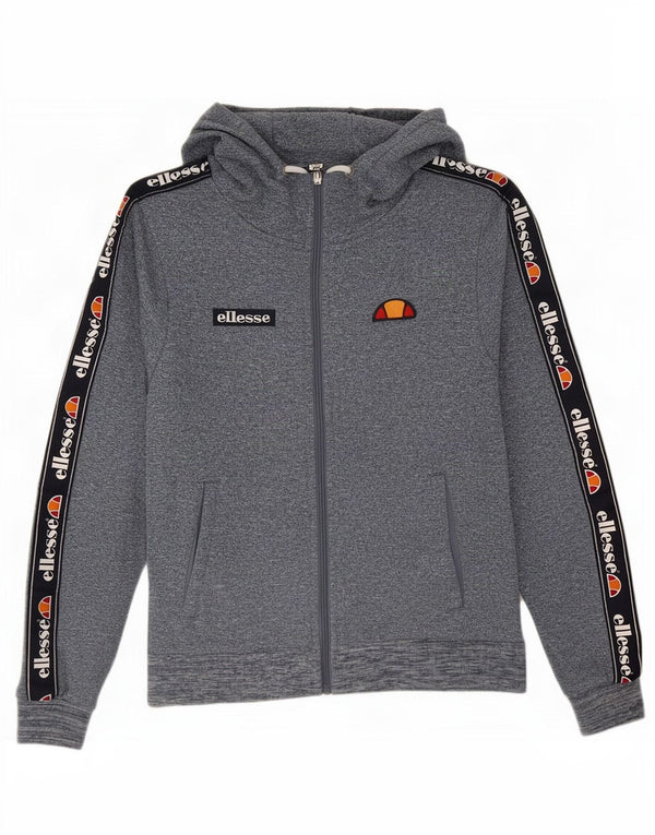 Felpa con cappuccio e zip grafica da donna Ellesse UK 6 XS poliestere screziato blu