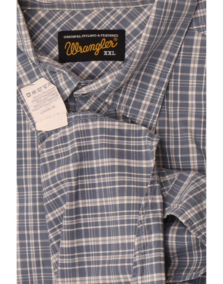 Camicia da uomo Wrangler 2XL in cotone a quadri blu