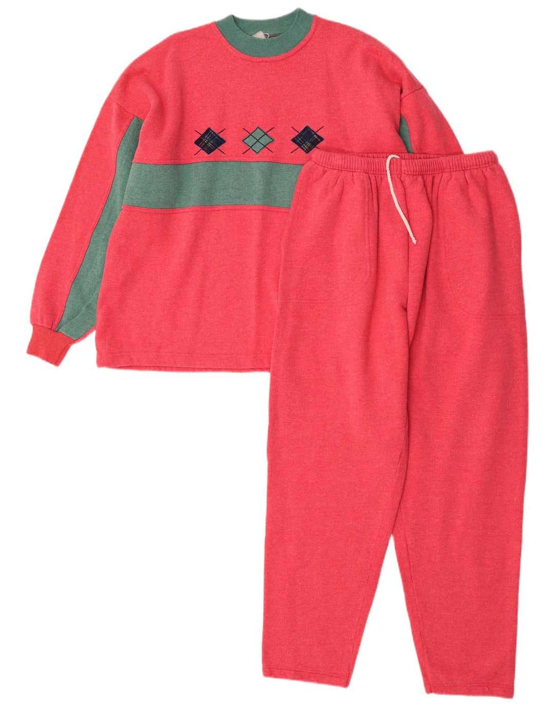 Tuta intera da donna vintage UK 10 Small Pink Colourblock