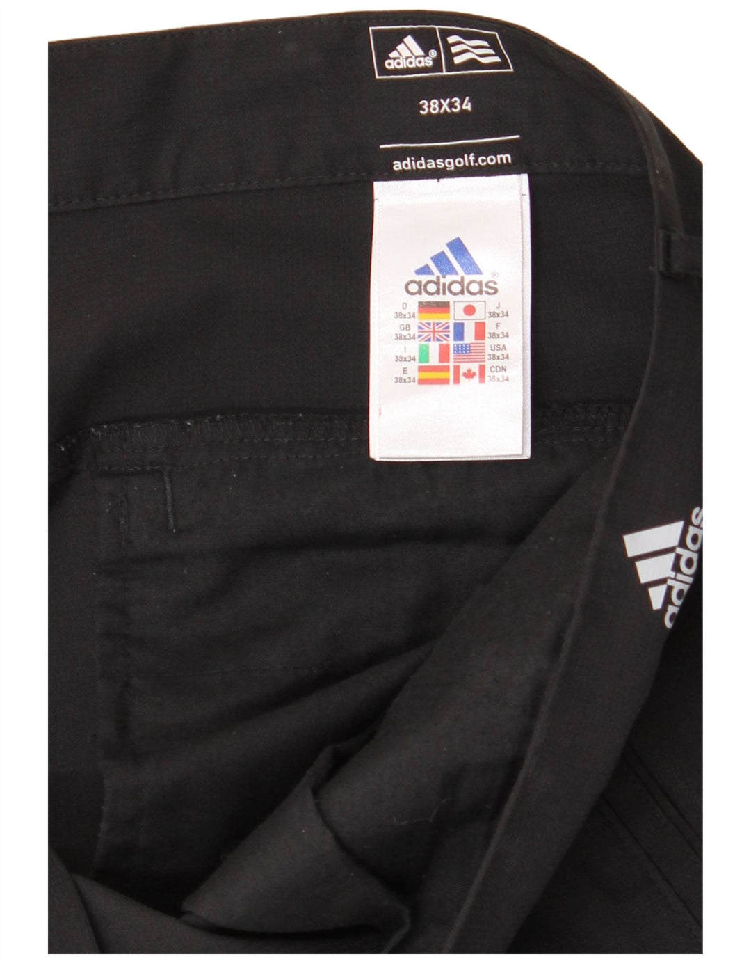 Pantaloni chino dritti ADIDAS Adizero da uomo W38 L34 poliestere nero