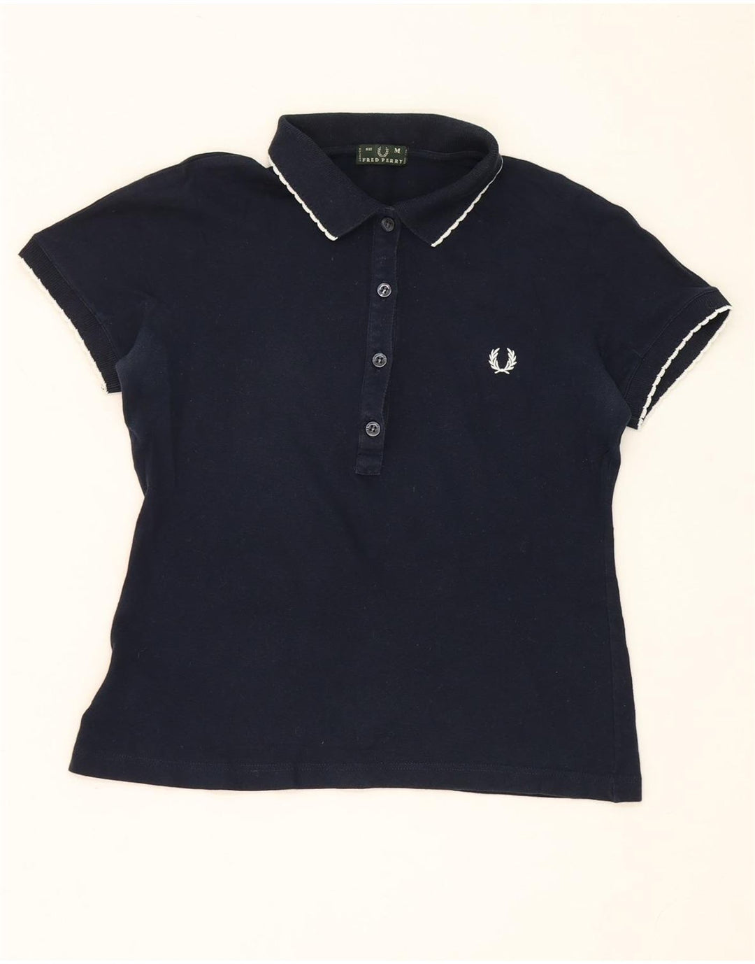 Polo da donna Fred Perry UK 12 medio in cotone blu navy