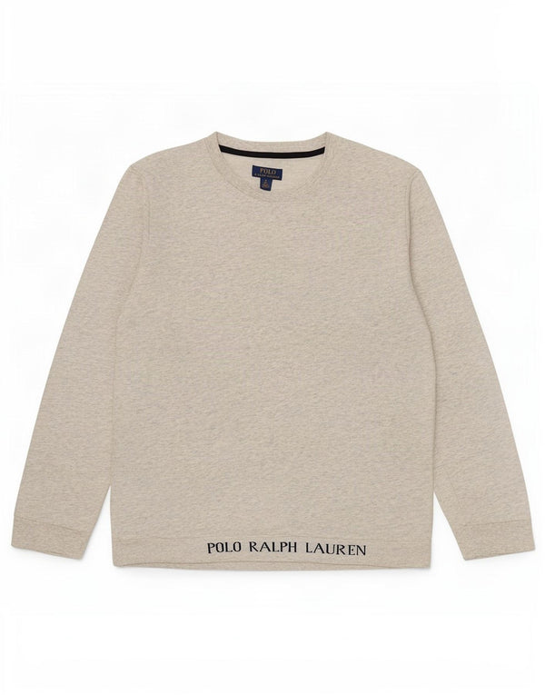 Polo Ralph Lauren Felpa grafica da uomo Maglione grande cotone chiazzato grigio