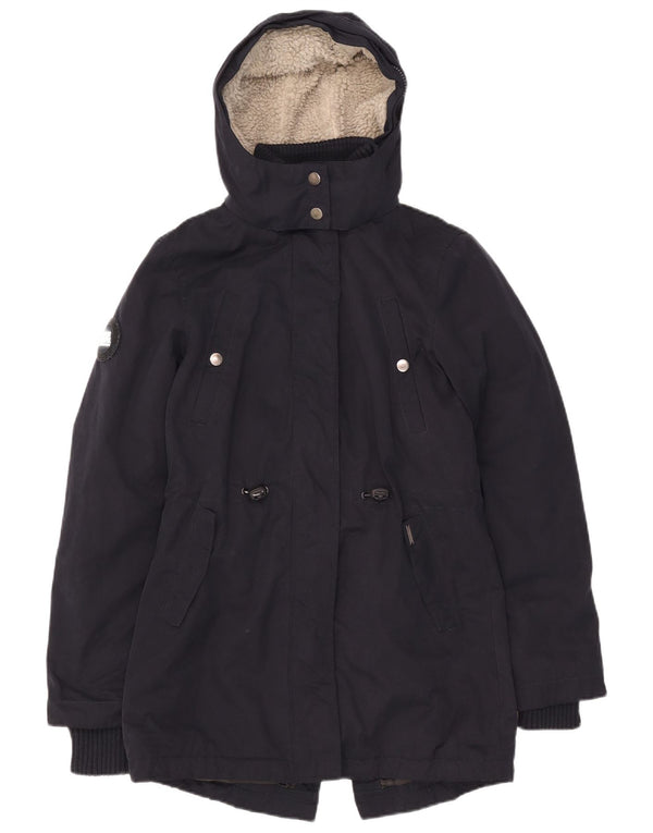 Giacca parka da donna con cappuccio Superdry UK 10 Small poliestere blu navy