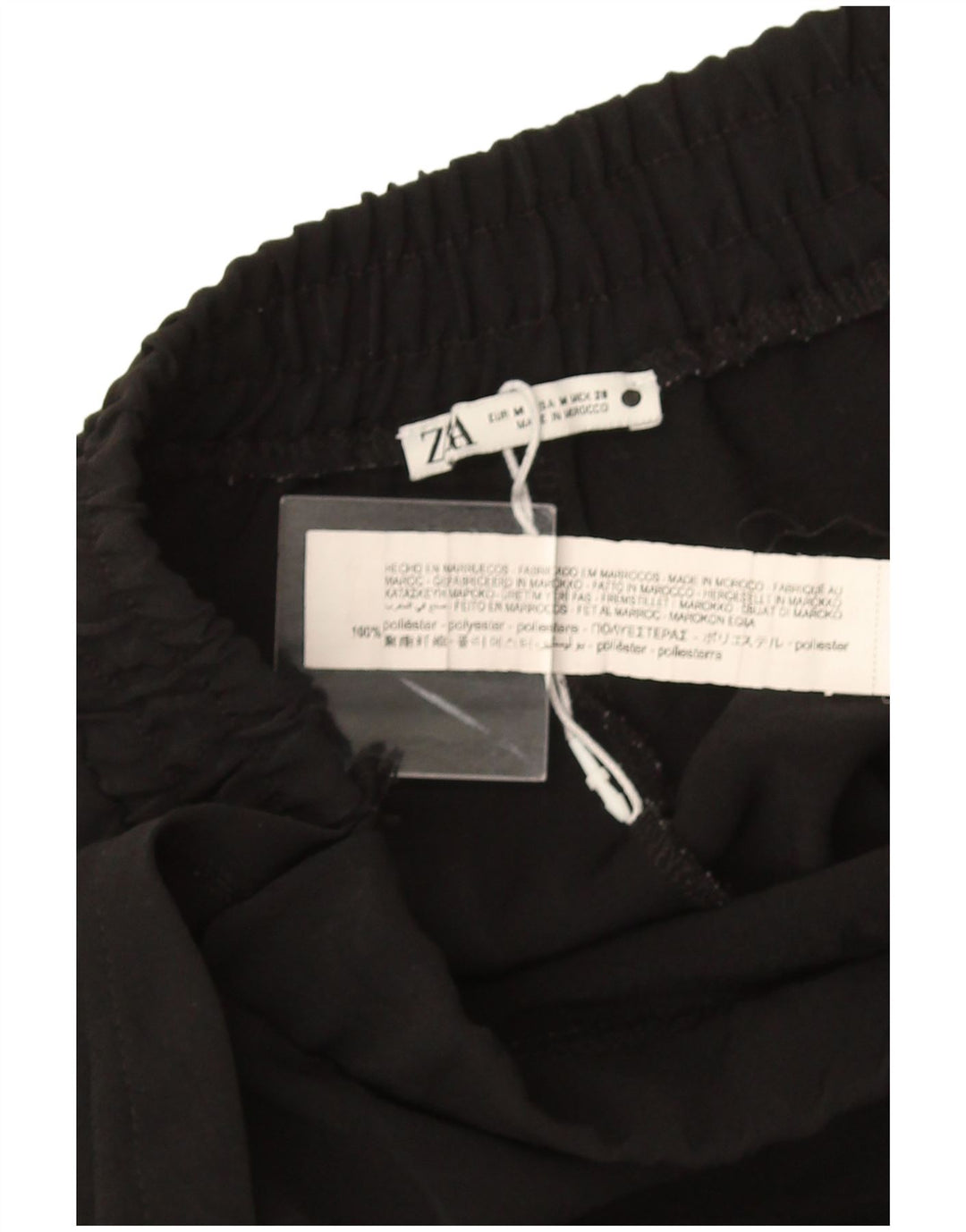 Pantaloni casual avvolgenti da donna Zara medi W30 L27 poliestere nero