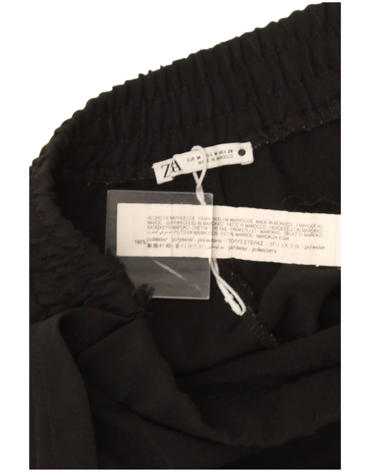 Pantaloni casual avvolgenti da donna Zara medi W30 L27 poliestere nero