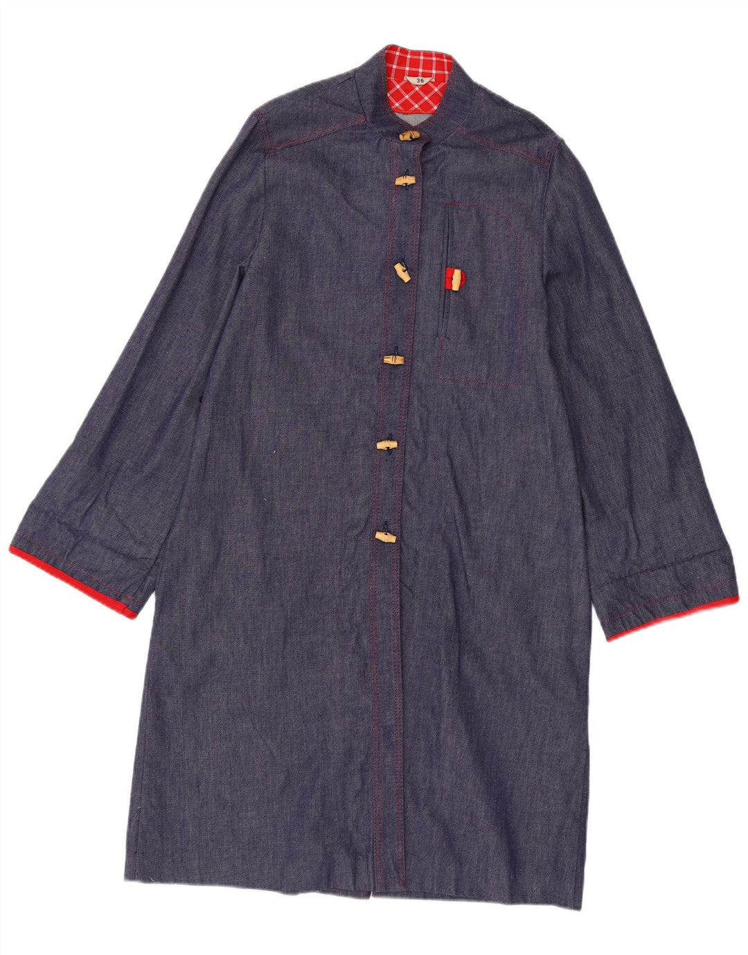 Soprabito da donna vintage EU 36 piccolo in cotone blu navy