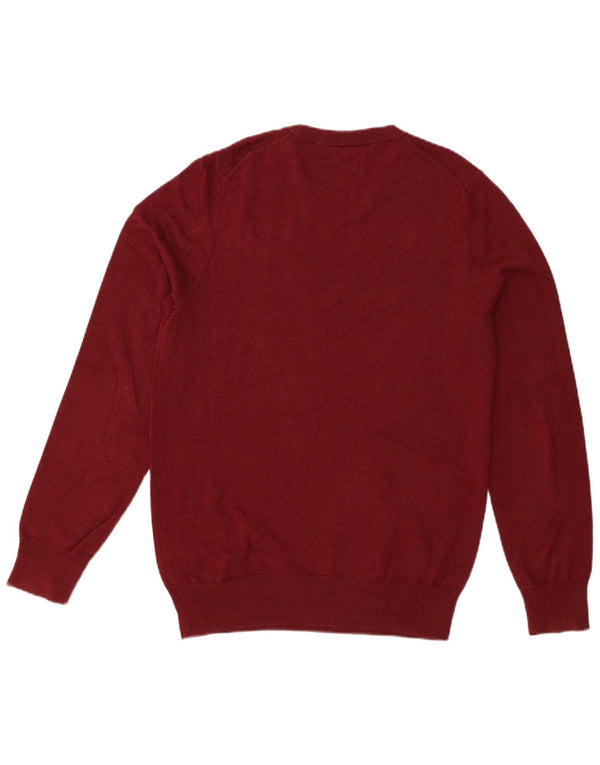 Marks & Spencer Mens Crew Neck Jumper Sweater Small Burgundy Cotton