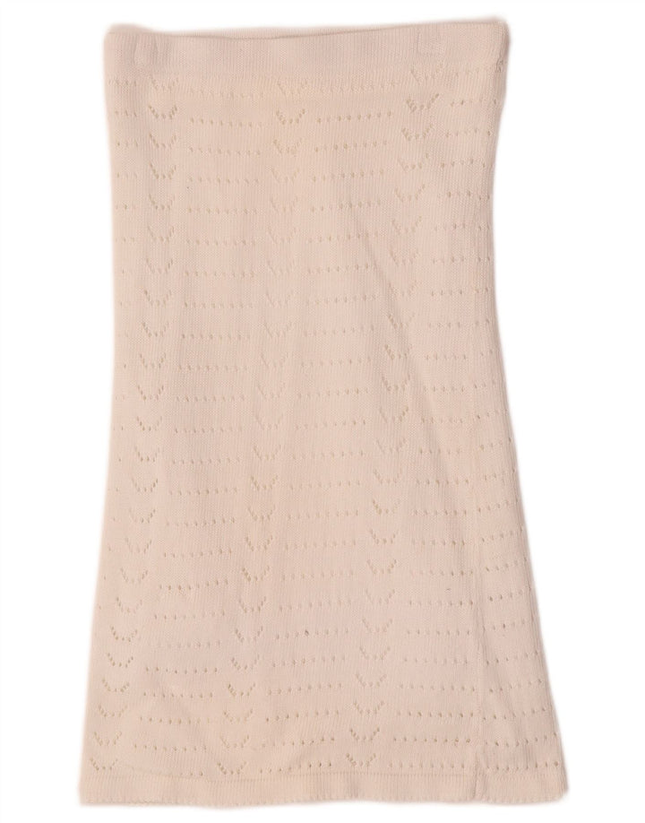 Gonna a trapezio da donna in maglia VINTAGE W28 bianco medio