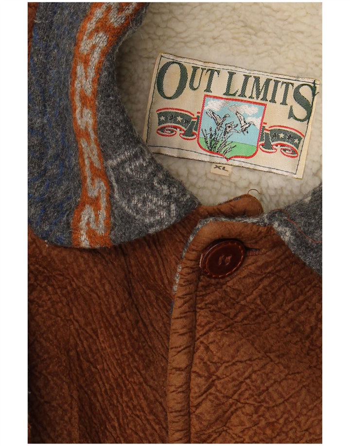 Giacca Sherpa da uomo VINTAGE UK 42 XL Blu Navy Fair Isle