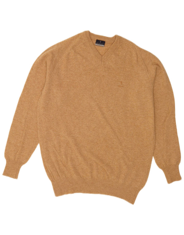 Maglione Trussardi Uomo Regular Fit con Scollo a V in Lana Beige
