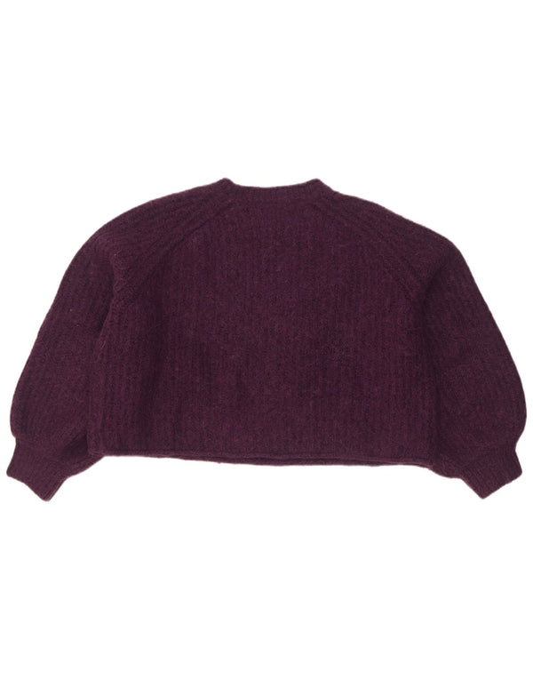 Maglione corto oversize con collo dolcevita da donna Zara UK 16 grande viola