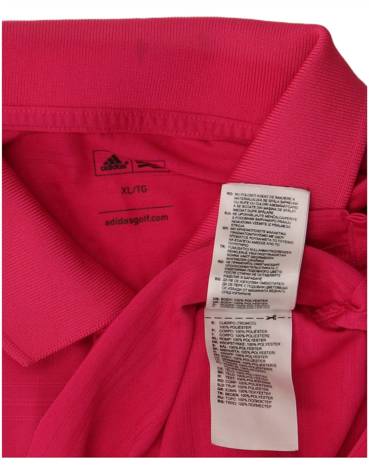 Polo Adidas da uomo XL rosa in poliestere