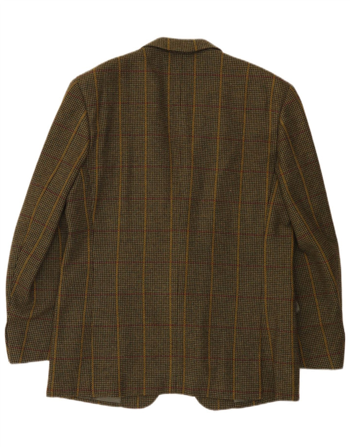 Giacca blazer da uomo a 2 bottoni Les Copains IT 50 grande lana a quadri verdi