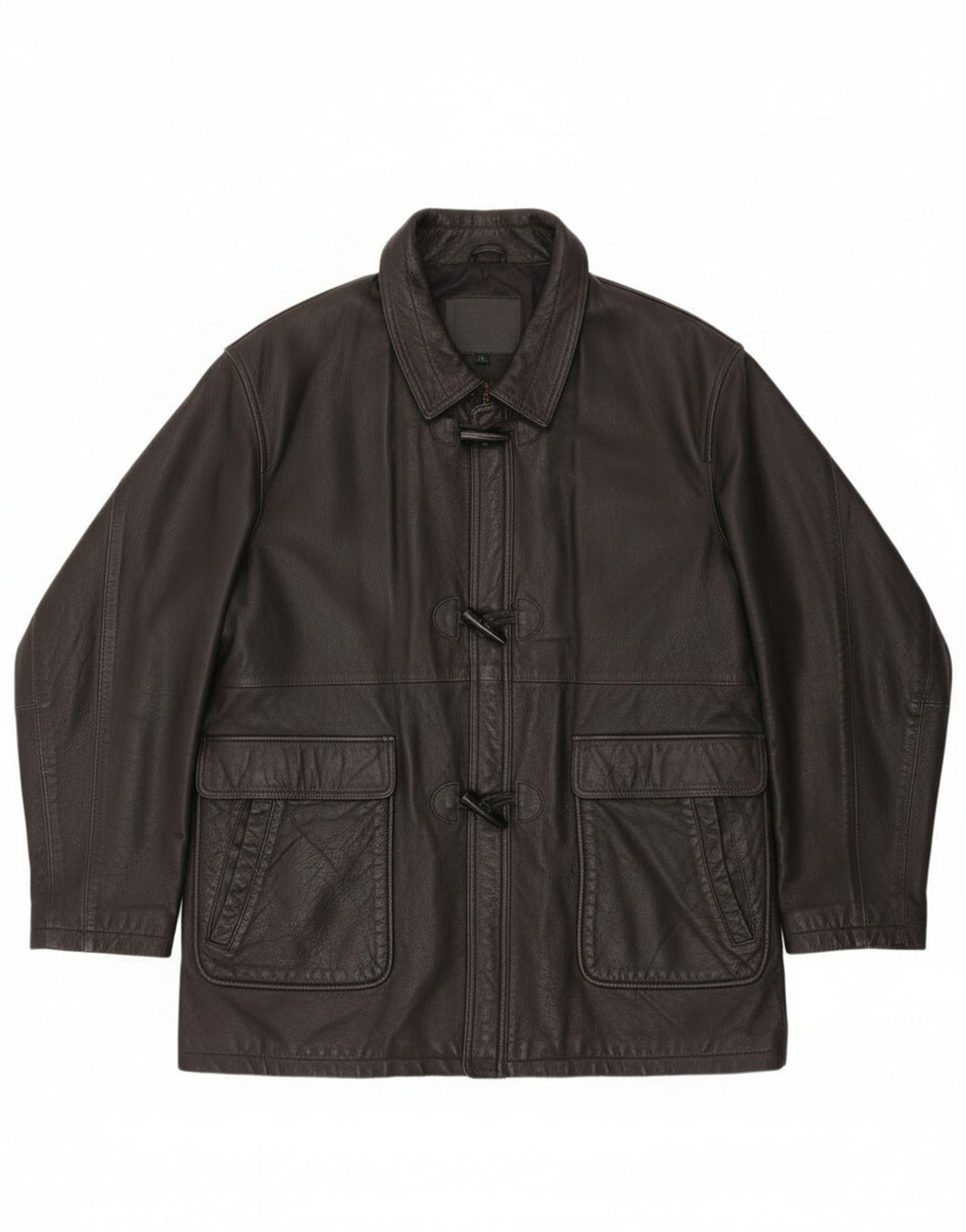 Montgomery da uomo vintage in pelle UK 42 XL in pelle nera