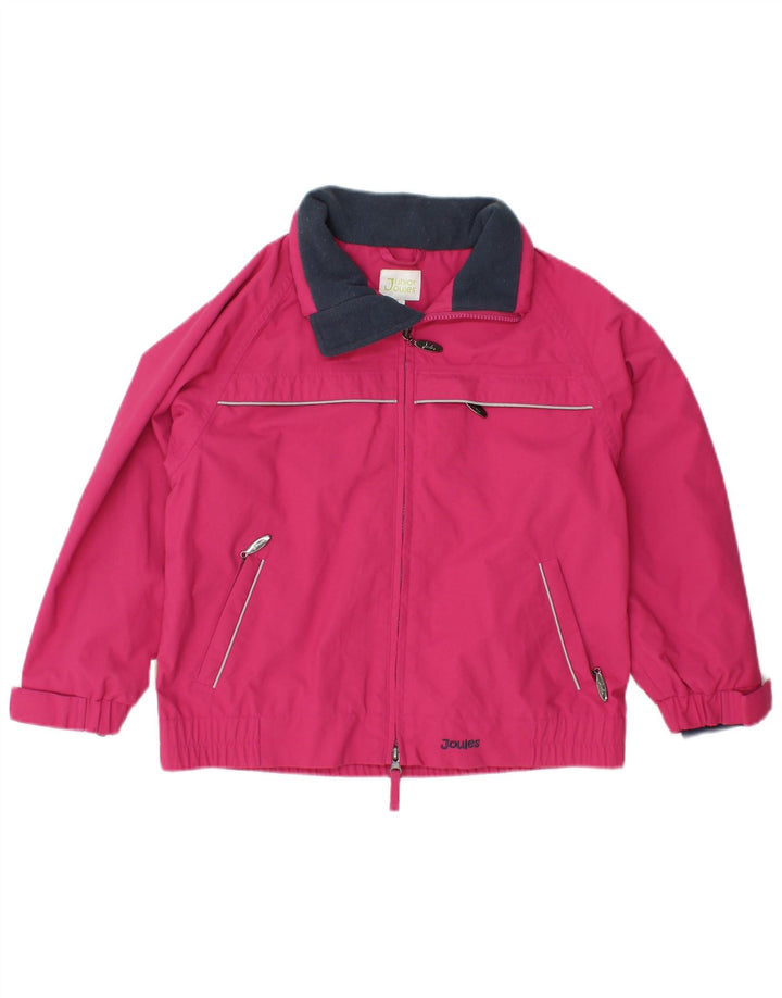 JOULES Girls Windbreaker Jacket 8-9 Years Large Pink Nylon