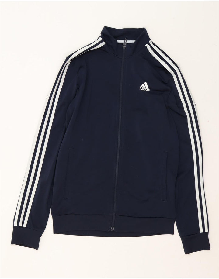 Giacca da ginnastica da uomo Adidas piccola in poliestere blu navy