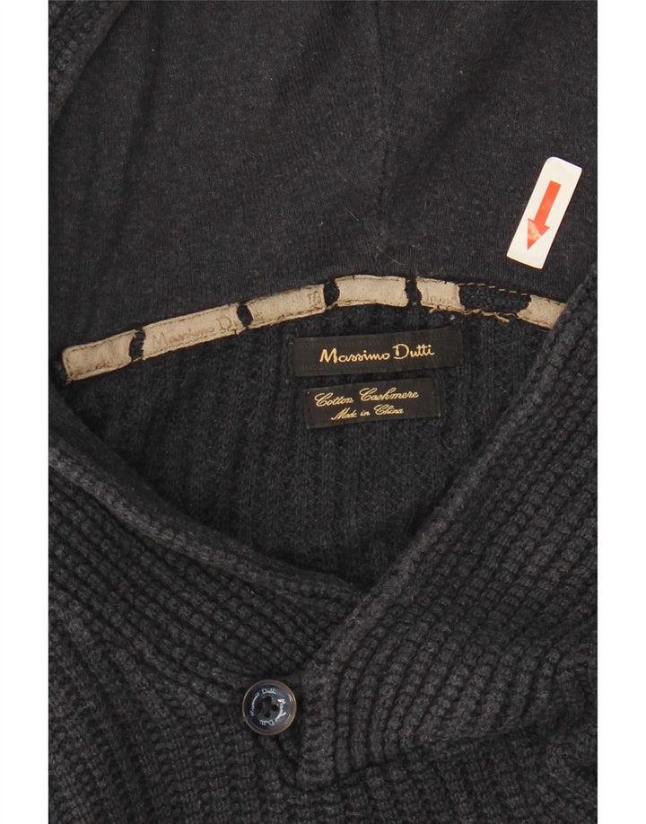 Maglione da uomo con cappuccio Massimo Dutti in cotone blu navy medio