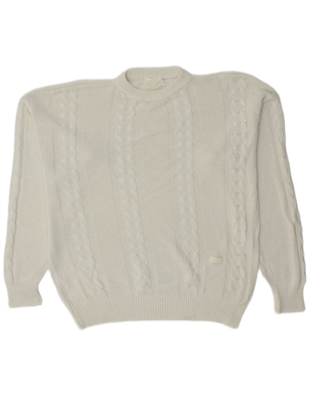 Maglione maglione girocollo da uomo CROWN bianco medio