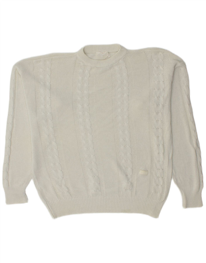 Maglione maglione girocollo da uomo CROWN bianco medio