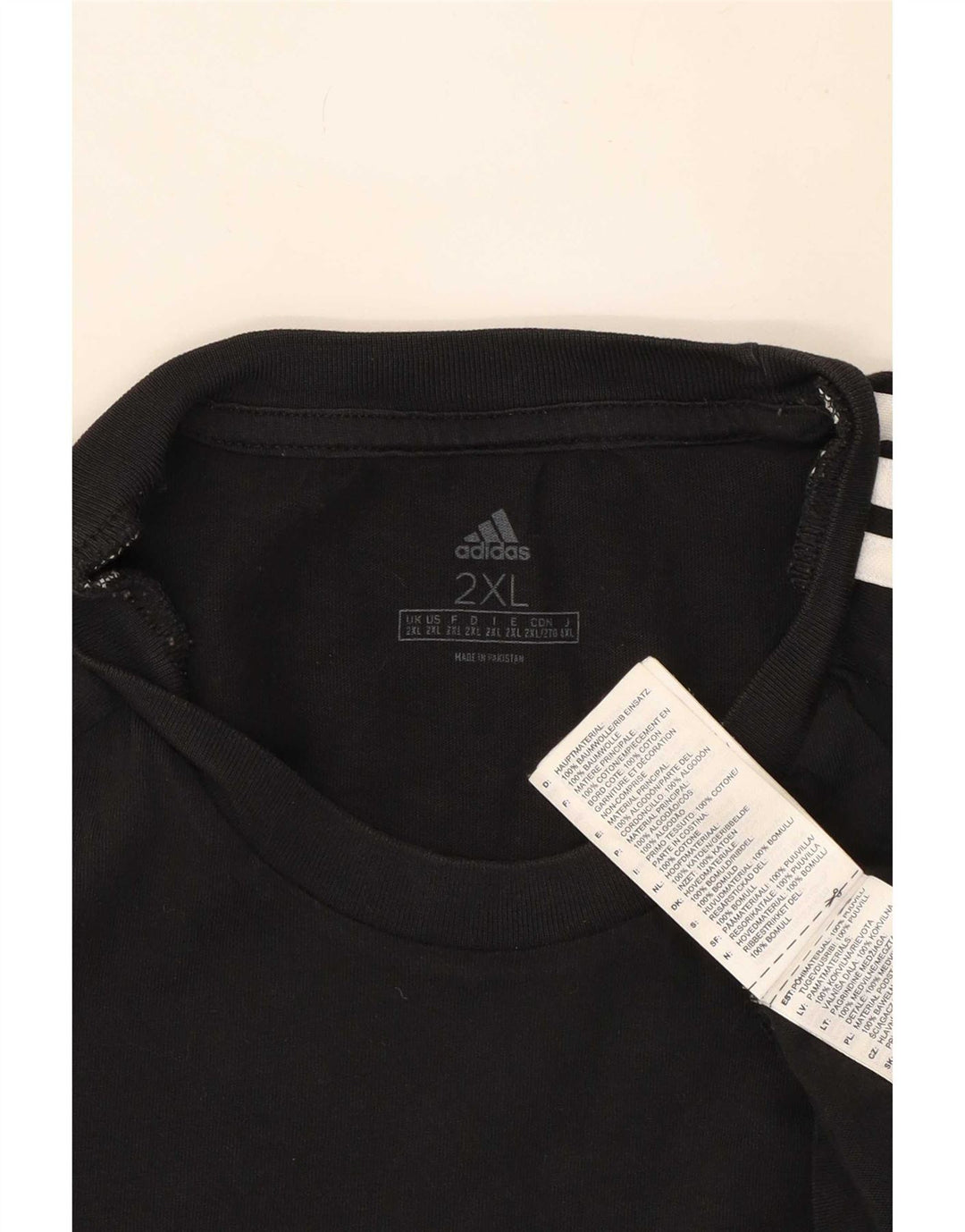 Adidas Mens T-Shirt Top 2XL Black Cotton